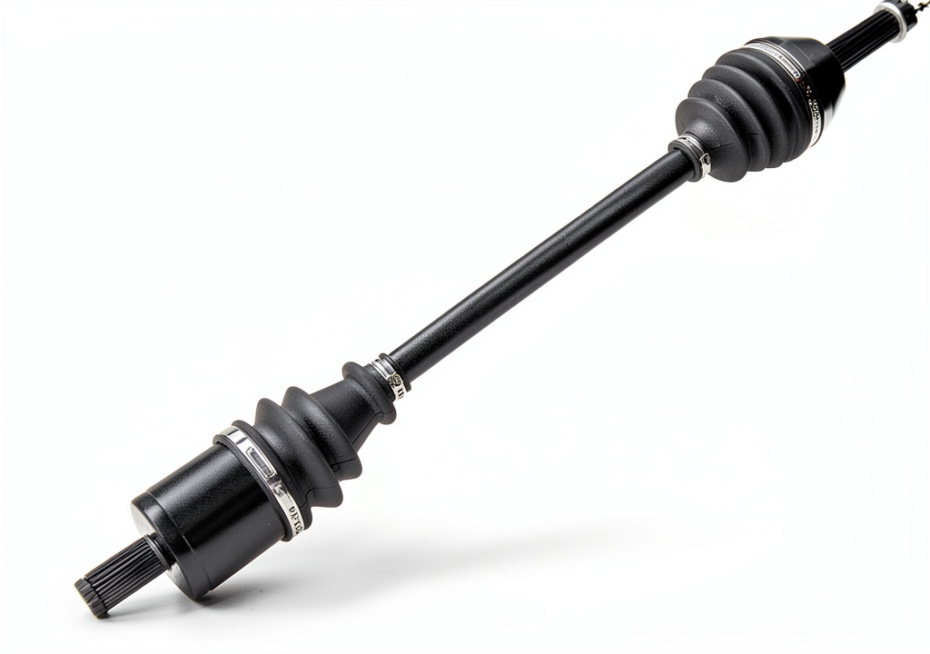 KLV front CV axle installed on a Polaris Ranger in a rugged off‑road setting