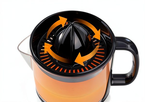 Electric Citrus Juicer OVENTE JE2572B Black Dual Cones Pulp Control-3