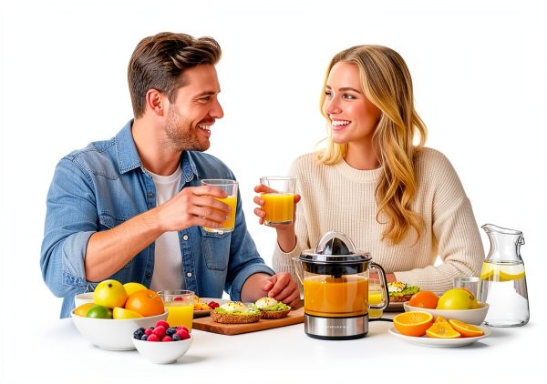 Electric Citrus Juicer OVENTE JE2572B Black Dual Cones Pulp Control-6