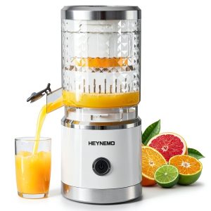 Electric Citrus Juicer HEYNEMO Rechargeable USB Lemon Squeezer White-0