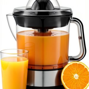 Electric Citrus Juicer OVENTE JE2572B Black Dual Cones Pulp Control-0