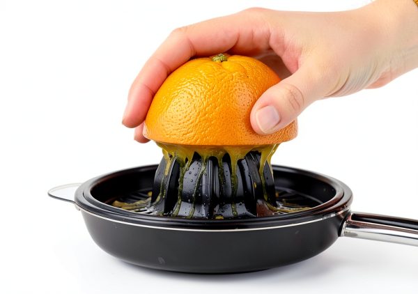 Electric Citrus Juicer OVENTE JE2572B Black Dual Cones Pulp Control-4