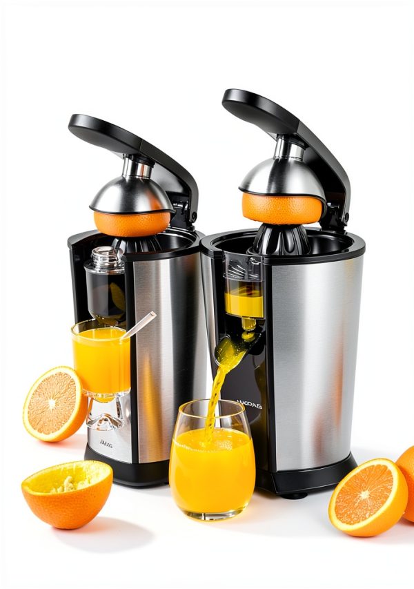 Electric Orange Juicer Amzpass 2 Cone Soft Grip Black Stainless Steel-3