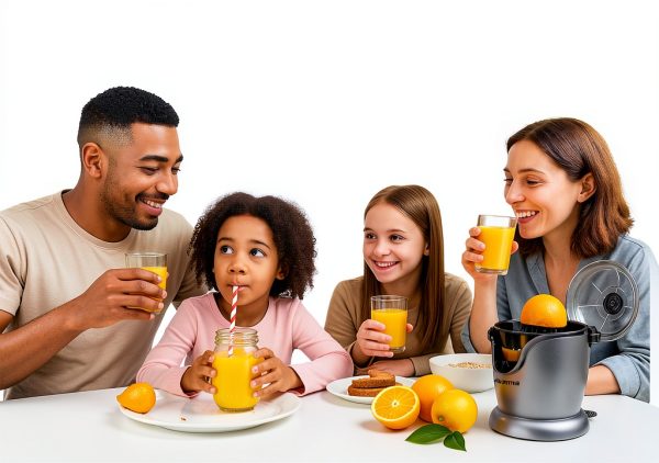 Gourmia Hands Automatic Citrus Juicer with One-Touch Operation - Universal Cone, Anti-Drip Spout, Dishwasher Safe Accessories, Compact, Quiet 60W Motor-6