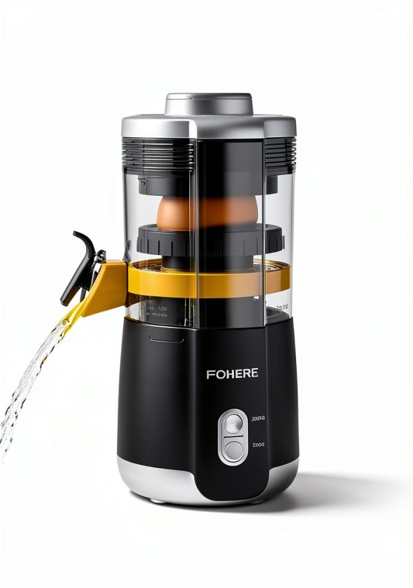 Citrus Juicer FOHERE Hand-Free with 2 Interchangeable Cones Silver-5