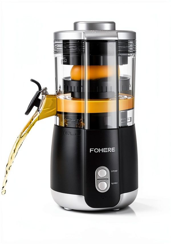 Citrus Juicer FOHERE Hand-Free with 2 Interchangeable Cones Silver-1