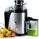 Fullstar Juicer Machines Vegetable and Fruit, 400W Compact Juicer, 3" Wide Mouth, 2-Speed Setting, Stainless Steel, BPA-Free (Black)-0